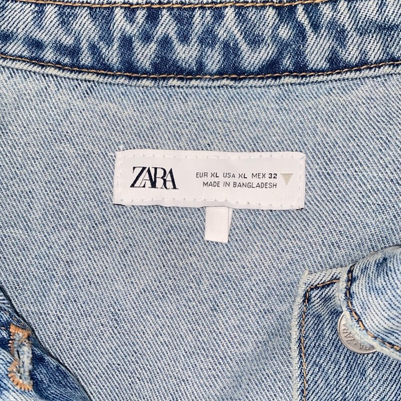 ZARA Medium Wash Denim Jumpsuit - Size XL - NEW - Picture 5 of 13